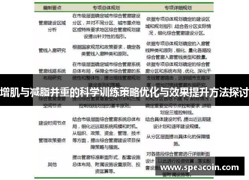 增肌与减脂并重的科学训练策略优化与效果提升方法探讨